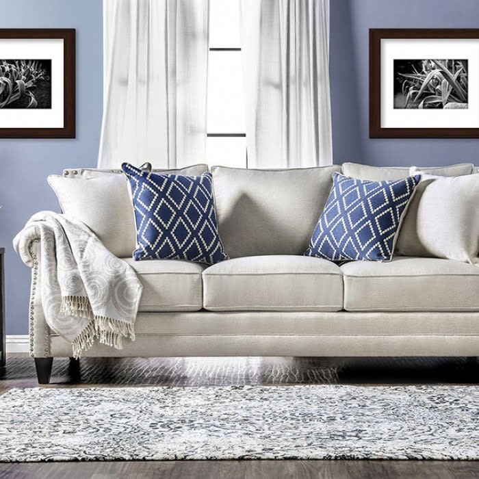 Giovanni Sofa in Ivory by Furniture of America - FOA-SM2672-SF