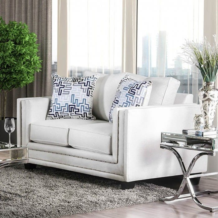 Ilse Love Seat in Off-White by Furniture of America - FOA-SM2675-LV