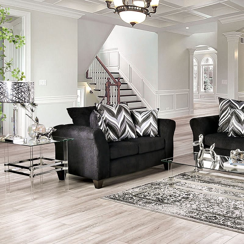 Watlington Love Seat in Black Finish by Furniture of America - FOA-SM4040-LV
