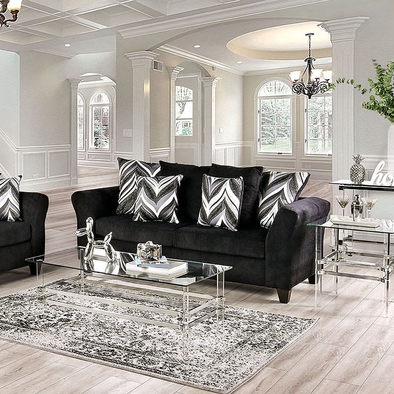 Watlington Sofa in Black Finish by Furniture of America - FOA-SM4040-SF