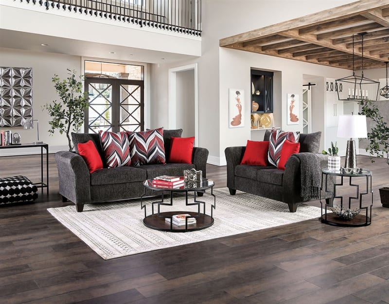 Watlington 2 Piece Sofa Set in Gray Finish by Furniture of America ...