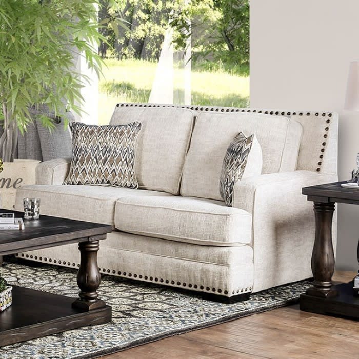 Osvaldo Love&nbsp;Seat&nbsp;in&nbsp;Ivory&nbsp;by&nbsp;Furniture&nbsp;of&nbsp;America&nbsp;- FOA-SM5188-LV