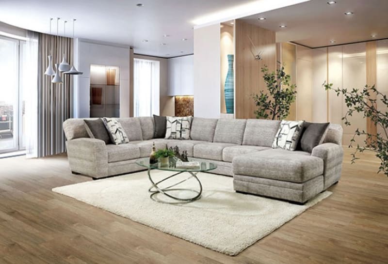Walthamstow Sectional Sofa in Gray Finish by Furniture of America - FOA-SM5190