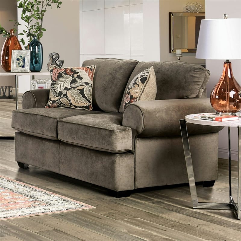 Jackie Love Seat in Ash Brown by Furniture of America - FOA-SM6026-LV