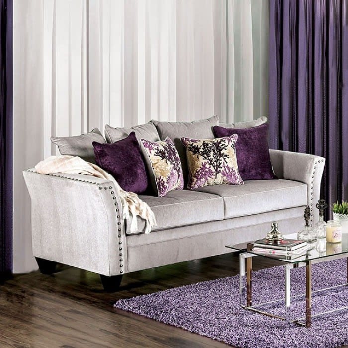 Oliviera Sofa in Silver by Furniture of America - FOA-SM6204-SF