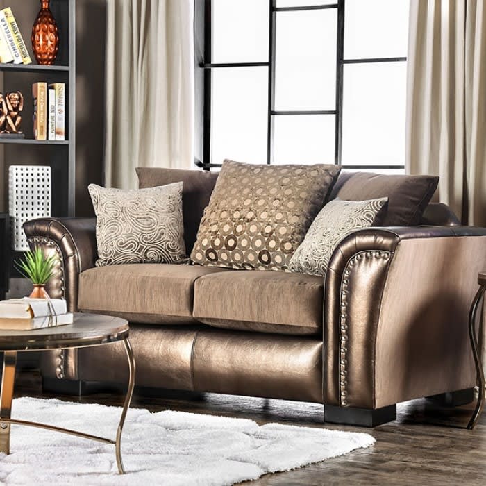 Benigno Love Seat in Brown by Furniture of America - FOA-SM6414-LV