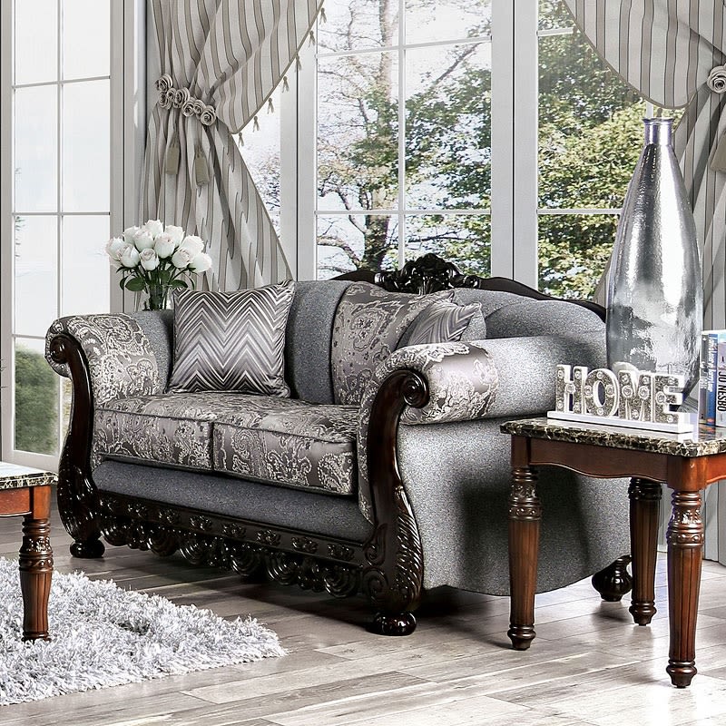 Newdale Love Seat in Gray by Furniture of America - FOA-SM6424-LV