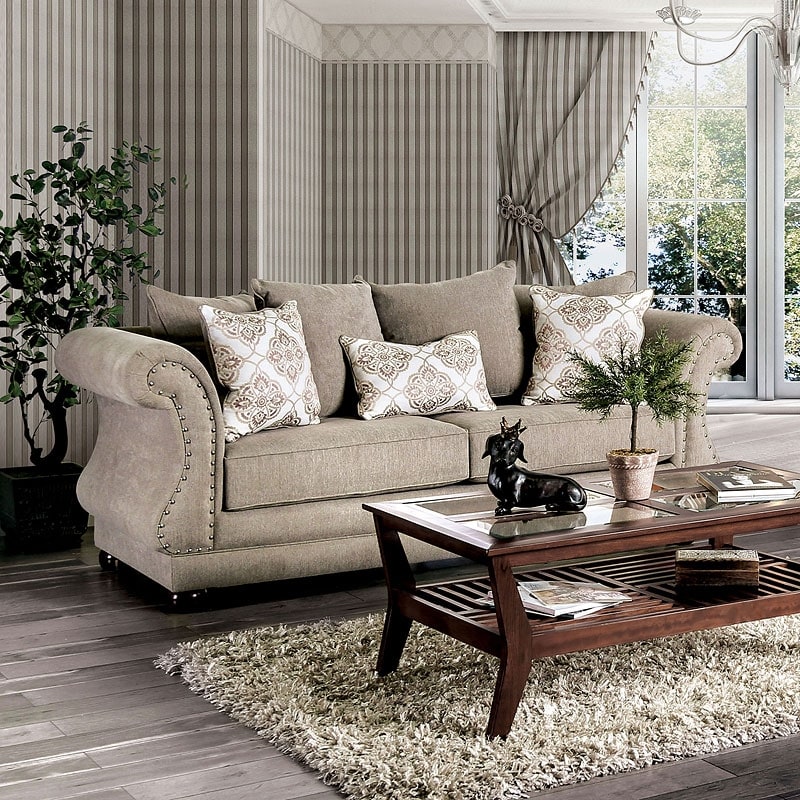Nelson Sofa in Gray by Furniture of America - FOA-SM6429-SF