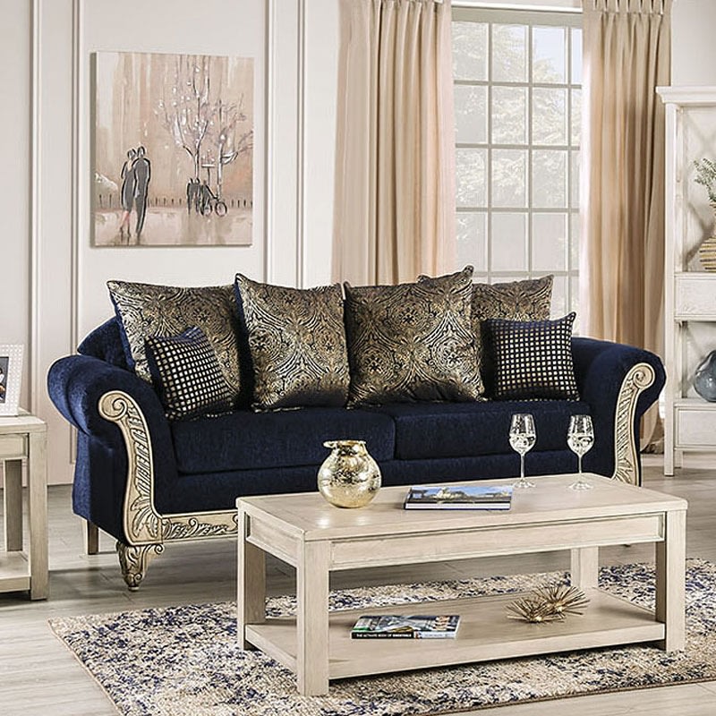 Marinella Sofa in Royal Blue Finish by Furniture of America - FOA-SM7744-SF