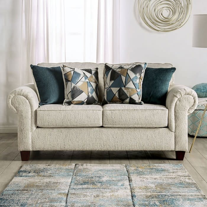 Delgada Love Seat in Beige by Furniture of America - FOA-SM7749-LV