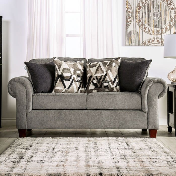 Delgada Love Seat in Graphite by Furniture of America - FOA-SM7750-LV