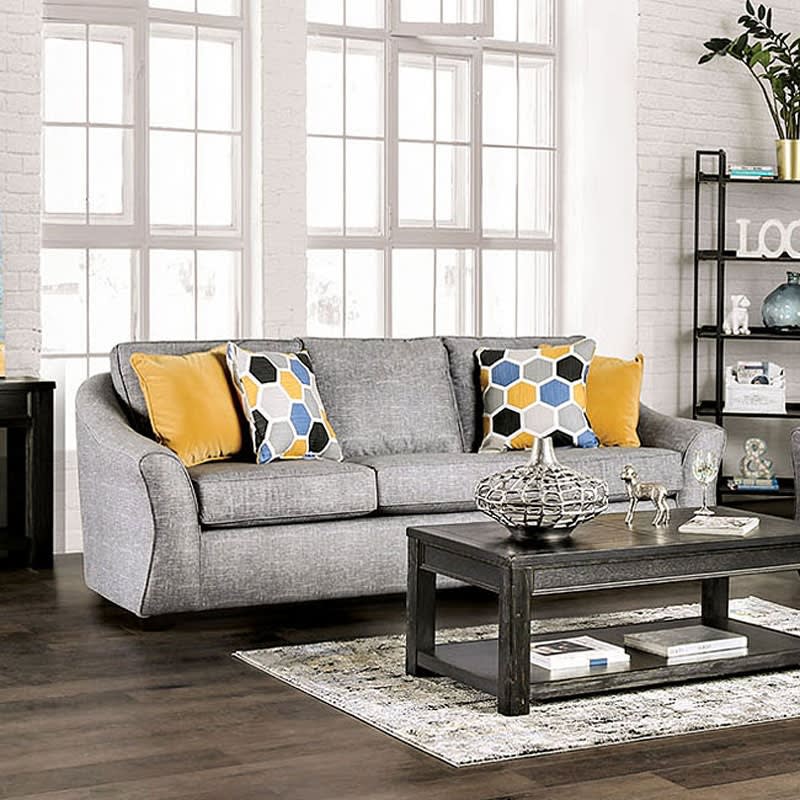 Jarrow Sofa in Light Gray Finish by Furniture of America - FOA-SM8001-SF