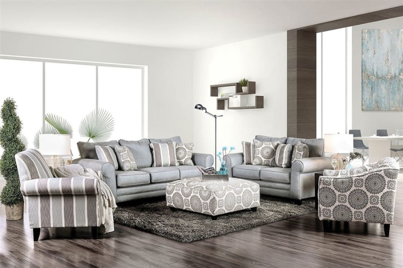 Misty 2 Piece Sofa Set in Blue Gray by Furniture of America - FOA-SM8141