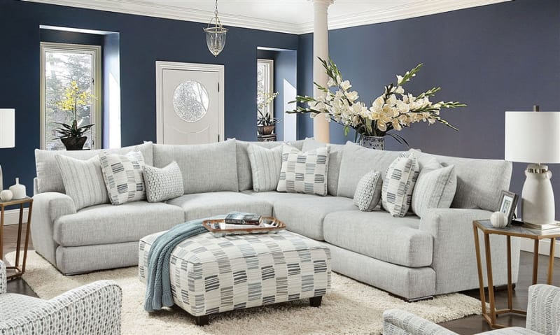 Pelham Sectional Sofa in Gray Finish by Furniture of America - FOA-SM8189
