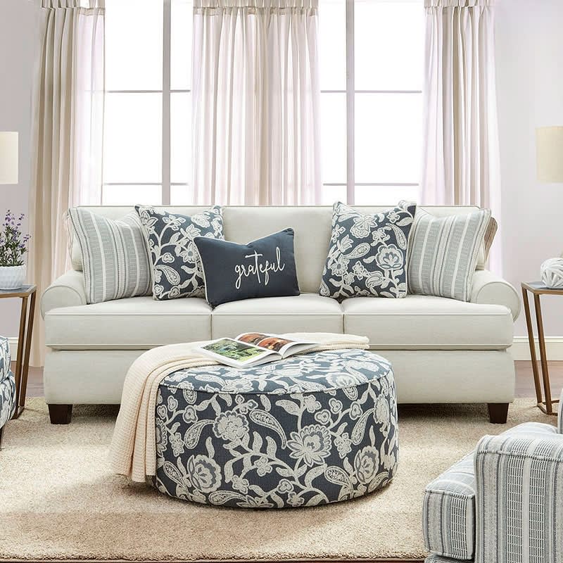 Porthcawl Sofa in Ivory Finish by Furniture of America - FOA-SM8190-SF
