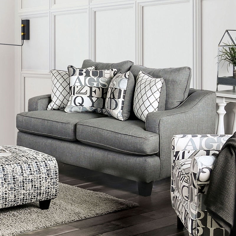 Verne Love Seat in Bluish Gray by Furniture of America - FOA-SM8330-LV