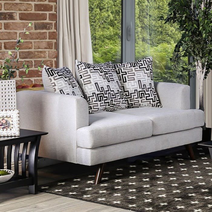 Blaenavon Love Seat in Silver by Furniture of America - FOA-SM8826-LV