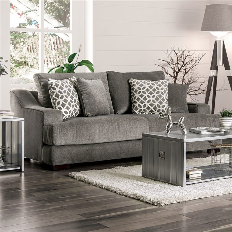 Adrian Sofa in Gray by Furniture of America - FOA-SM9101-SF