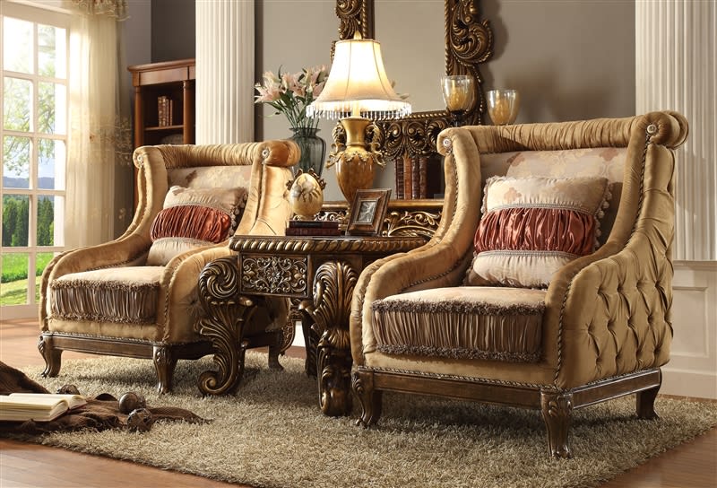 European Wood Trim Mansion Living Room Chair by Homey Design - HD-458-C