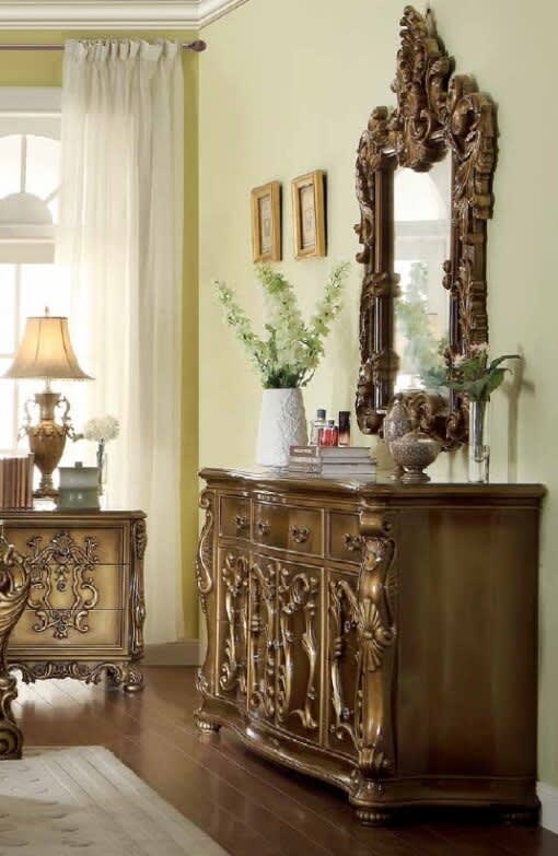 Buffet in Met Ant Gold and Perfect Brown Finish by Homey Design - HD-8008-BF