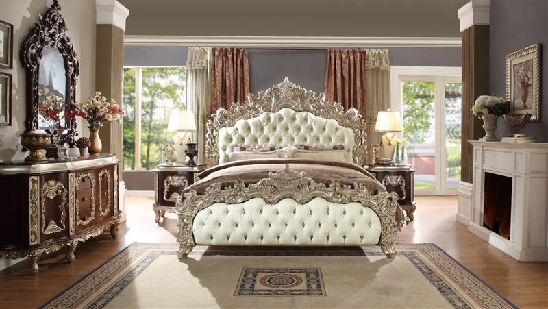 European Carved Diamond Tufted Bed by Homey Design - HD-8017-B