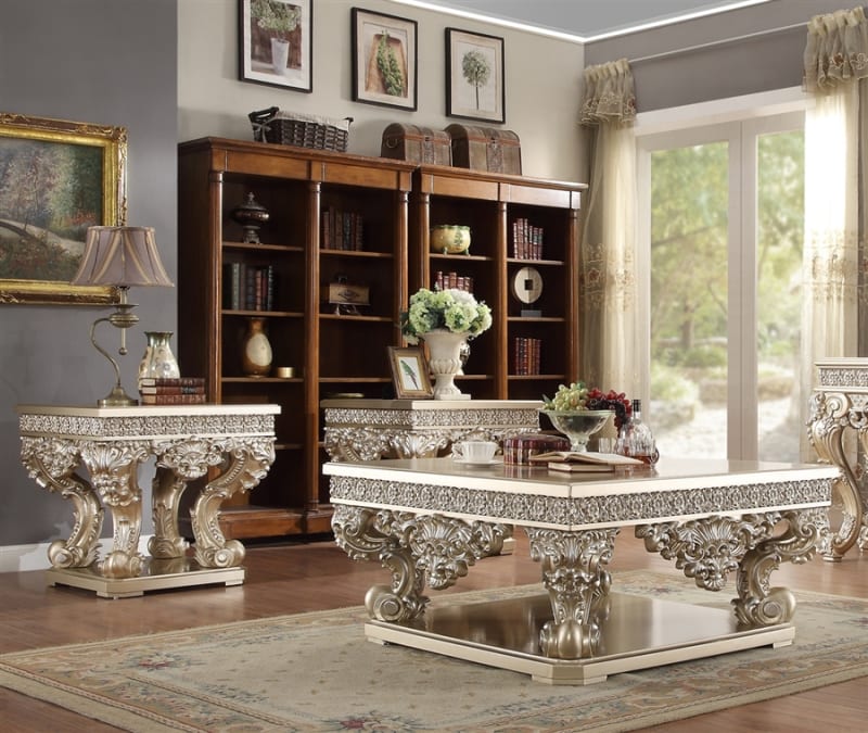 Victorian Carved 3 Piece Occasional Table Set by Homey Design - HD-8022-OT