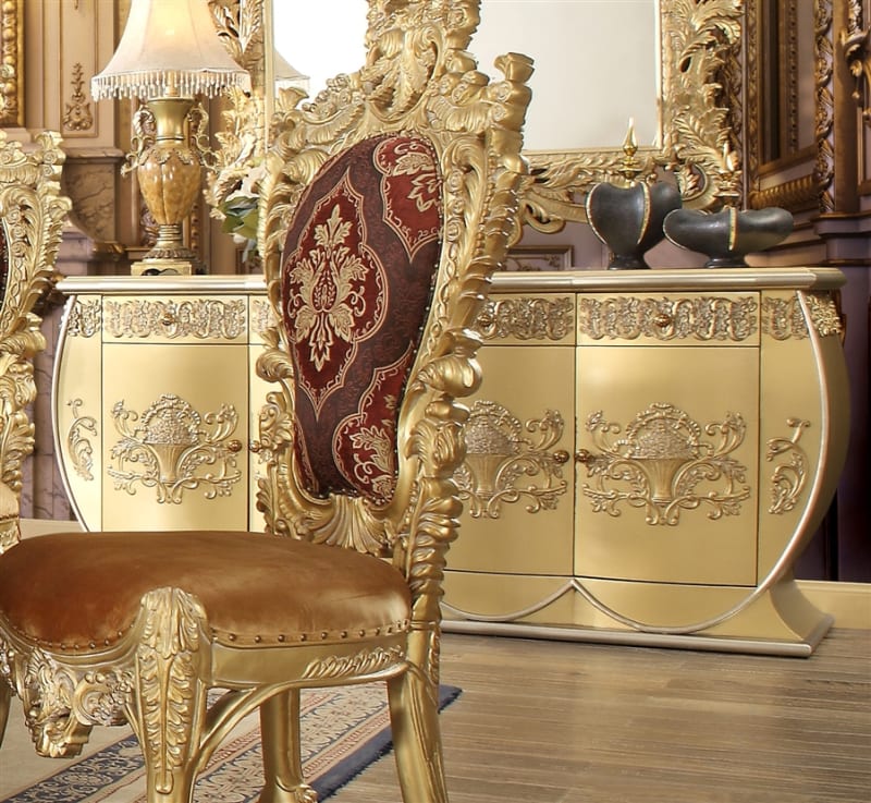 Luxurious Carved Metallic Bright Gold Finish Buffet by Homey Design - HD-8086-BF