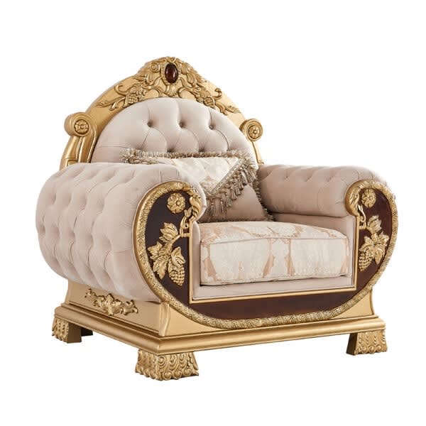 Chair in Classic Burgundy and Gold&nbsp;Finish by Homey Design - HD-9016-C