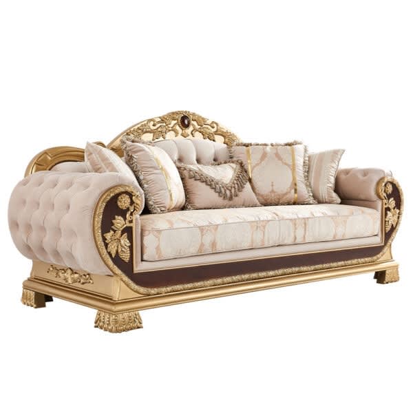 Sofa in Classic Burgundy and Gold&nbsp;Finish by Homey Design - HD-9016-S