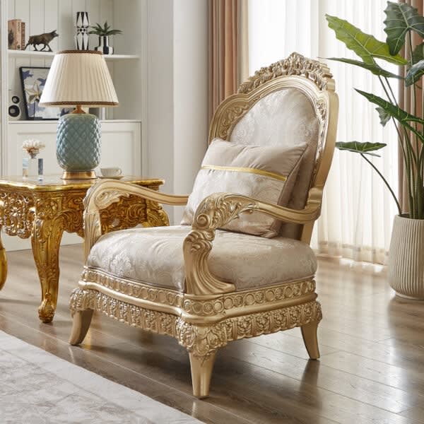 Upholstered Chair in Beige Finish by Homey Design - HD-9023-C