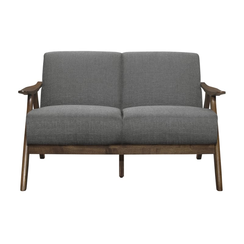 Damala Love Seat in Walnut & Gray by Home Elegance - HEL-1138GY-2