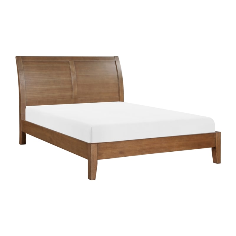 Evans Queen Platform Bed in Wire Brushed Light Brown Finish by Home Elegance - HEL-1314-1