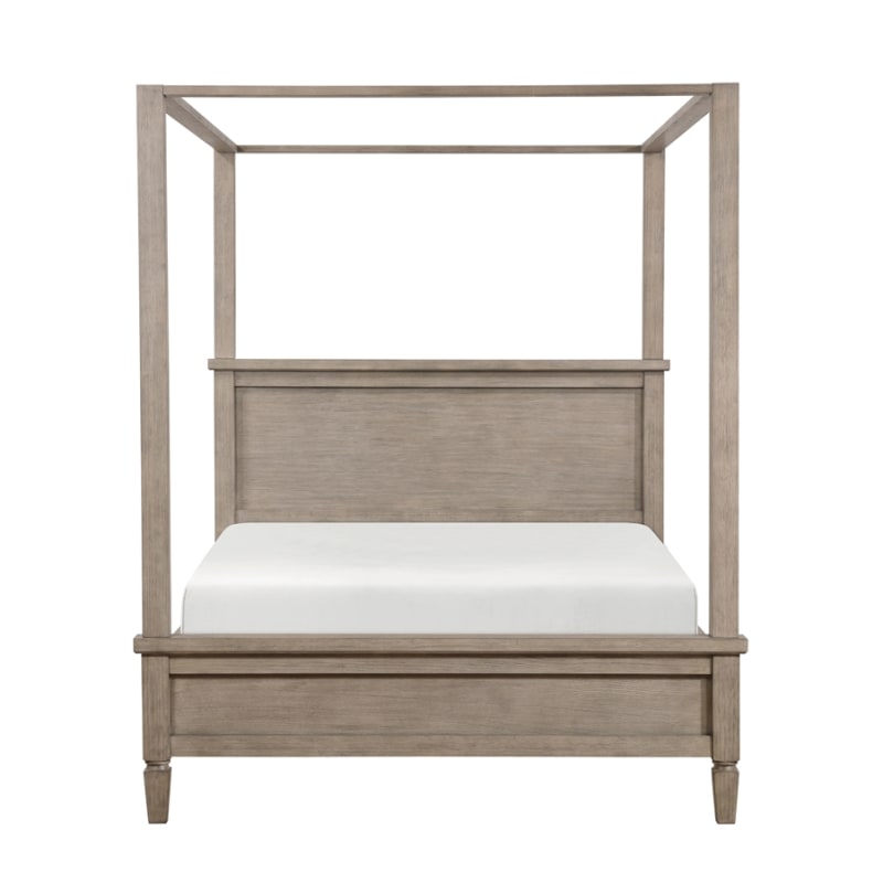 Marceline Canopy Queen Bed in Gray Oak Finish by Home Elegance - HEL-1316-1