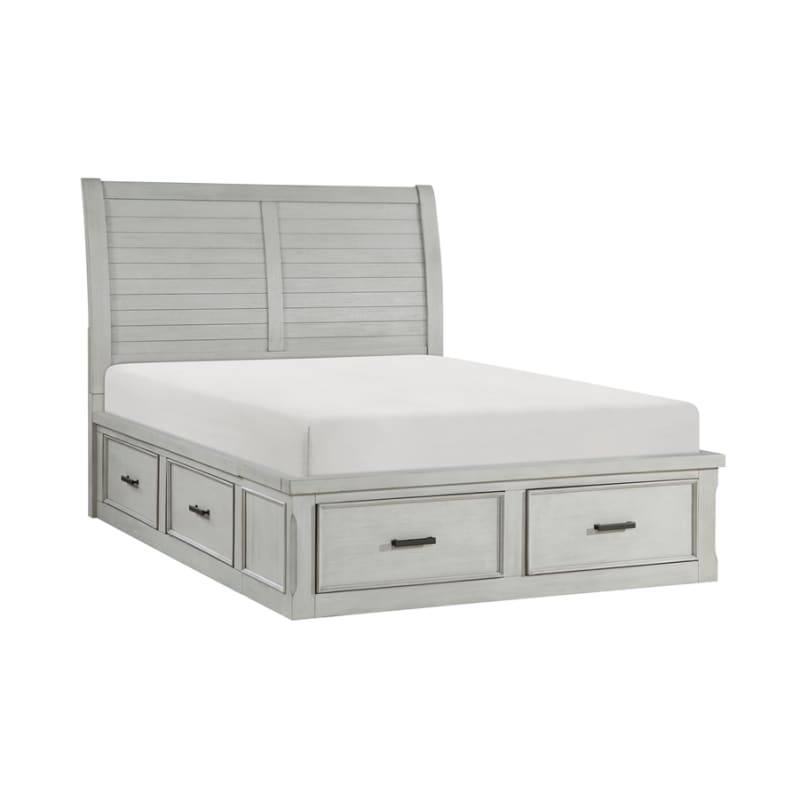 Willowbrook Queen Platform Storage Bed in Light Gray Finish by Home Elegance - HEL-1337-1
