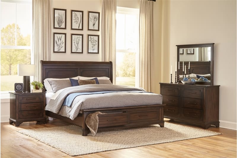 Boone 6 Piece Bedroom Set in Rustic Brown Finish by Home Elegance - HEL-1406-1-4