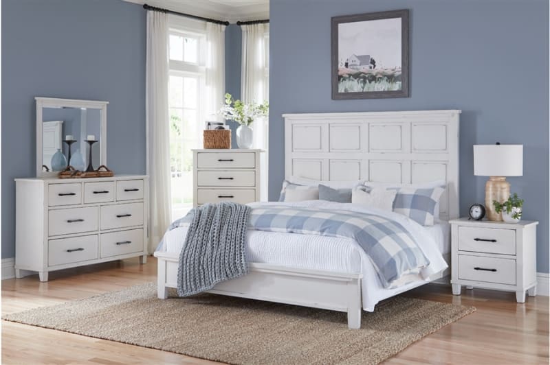 Laurelville Queen Bed in White Finish by Home Elegance - HEL-1447-1