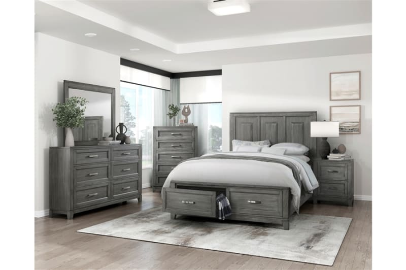Garretson 6 Piece Bedroom Set in Gray Finish by Home Elegance - HEL-1450-1-4