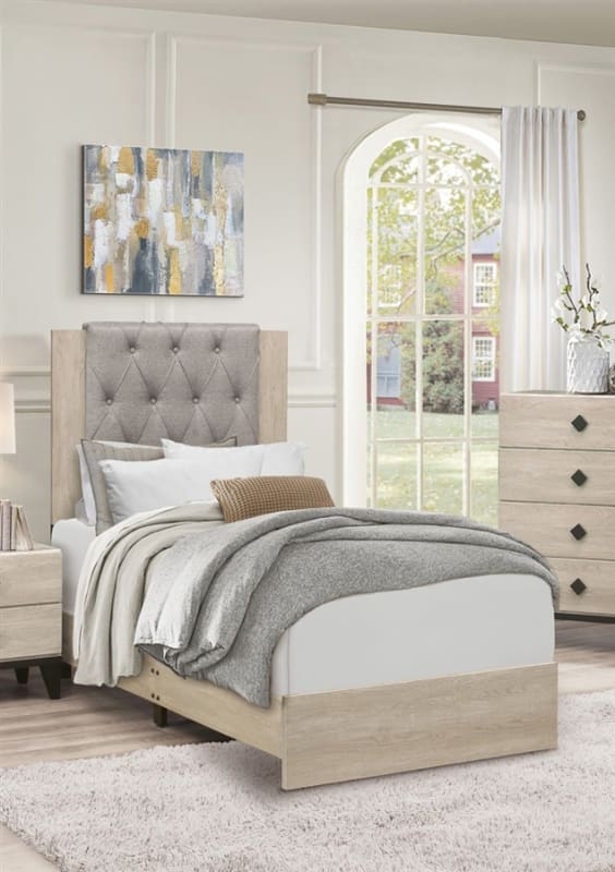 Whiting Twin Bed in Cream Finish by Home Elegance - HEL-1524T-1