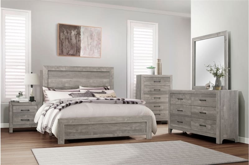 Corbin Queen Bed in Gray Finish by Home Elegance - HEL-1534GY-1