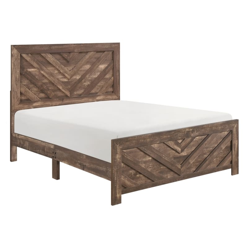 Corbin Queen Panel Bed in Rustic Brown Finish by Home Elegance - HEL-1534NP-1
