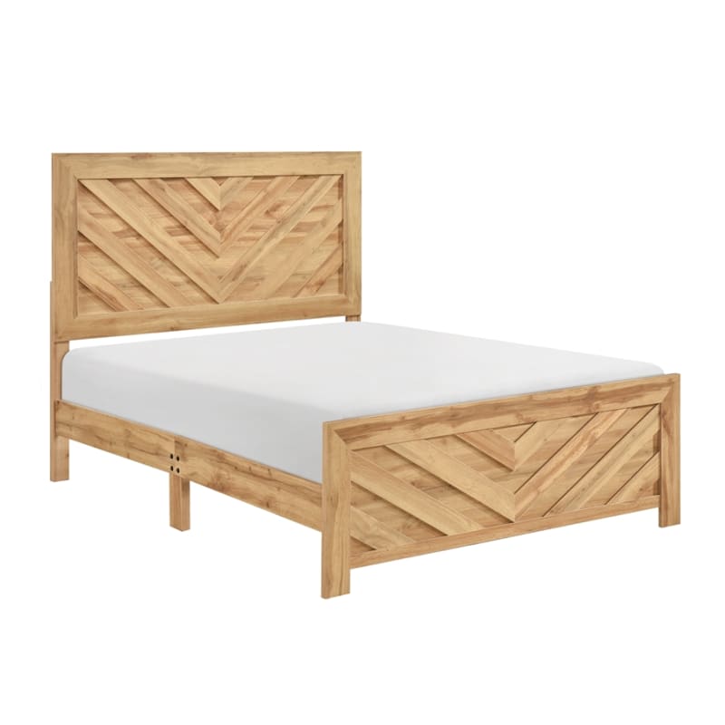 Corbin Panel Queen Bed in Natural Finish by Home Elegance - HEL-1534NPNA-1