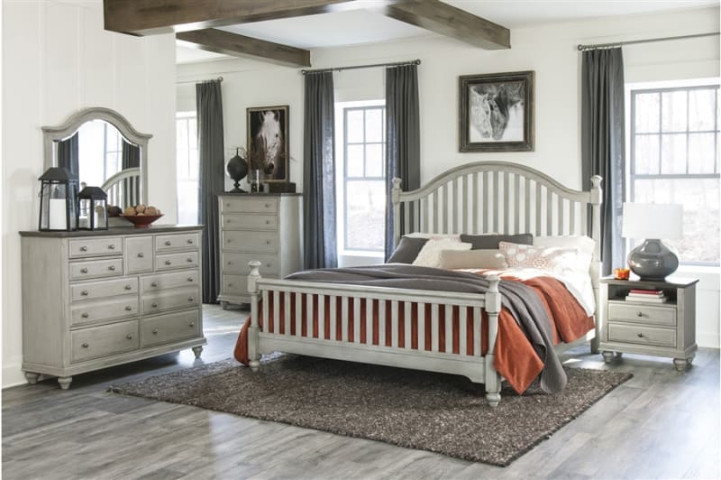 Mossbrook 6 Piece Bedroom Set in Light Gray Finish by Home Elegance - HEL-1568-1-4