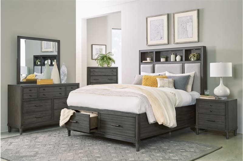 Wittenberry 6 Piece Bedroom Set in Gray Finish by Home Elegance - HEL-1573-1-4
