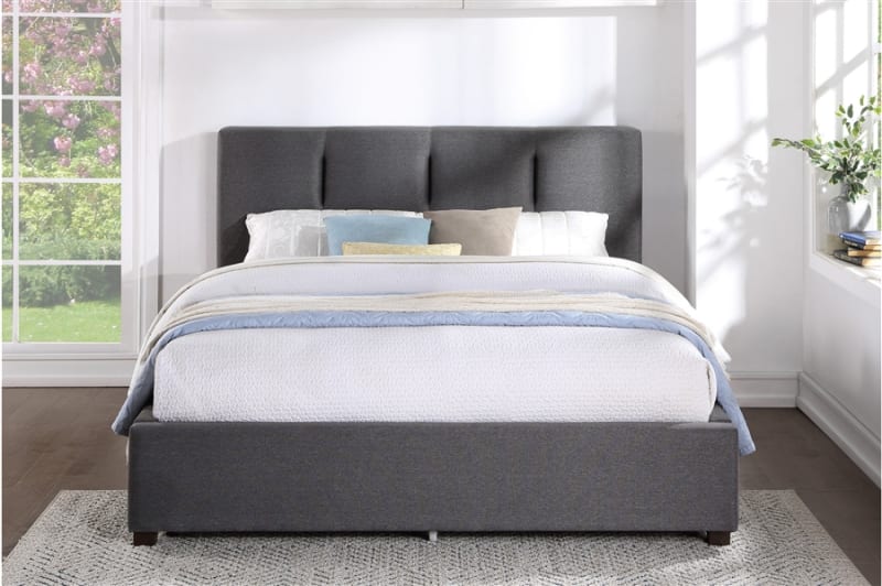 Aitana Queen Bed in Graphite Finish by Home Elegance - HEL-1632GH-DW