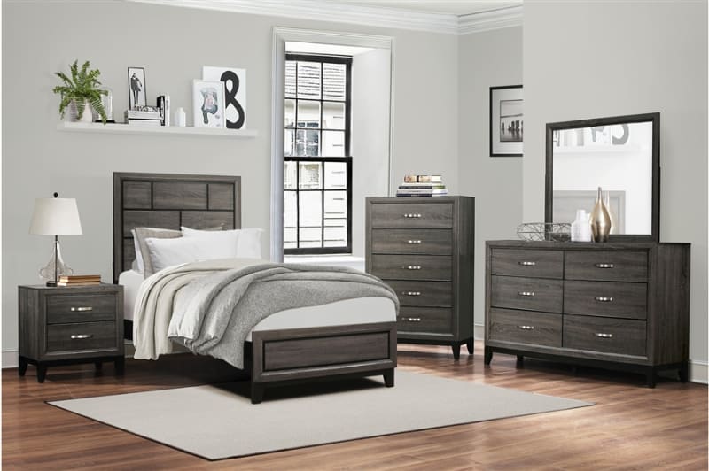 Davi 4 Piece Youth Bedroom Set in Gray Finish by Home Elegance - HEL-1645T-1-4