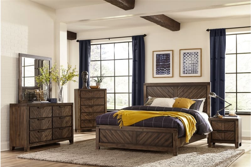 Parnell 6 Piece Bedroom Set in Rustic Cherry by Home Elegance - HEL-1648-1-4