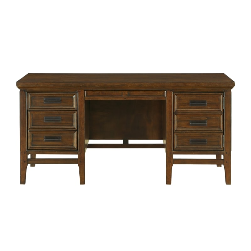 Frazier Park Executive Desk in Brown Cherry by Home Elegance - HEL-1649-17
