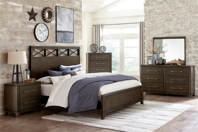 Griggs 6 Piece Bedroom Set in Dark Brown by Home Elegance - HEL-1669-1-4