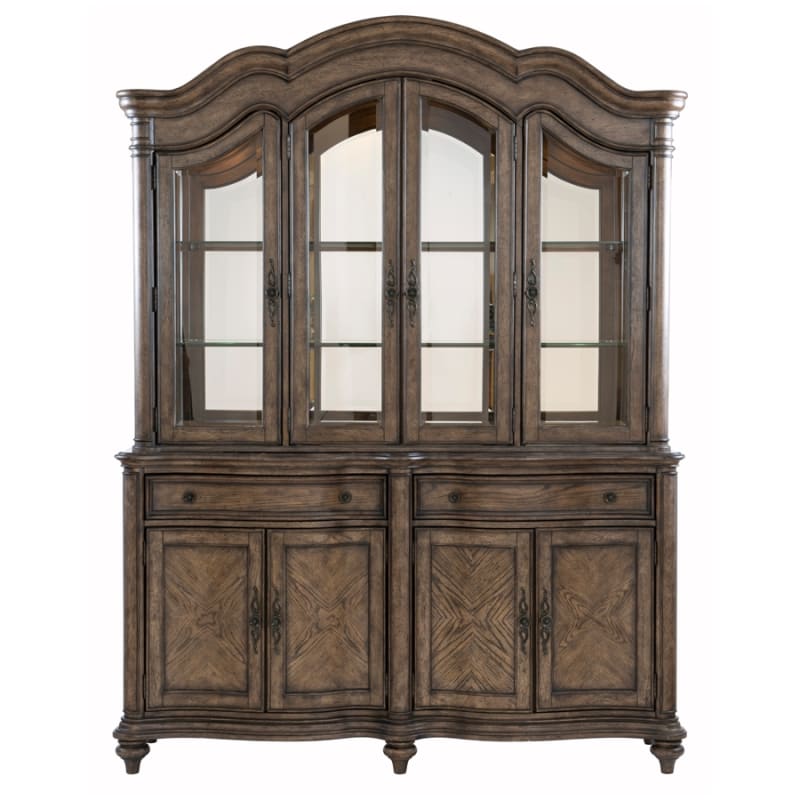 Heath Court Buffet & Hutch in Brown Oak by Home Elegance - HEL-1682-50