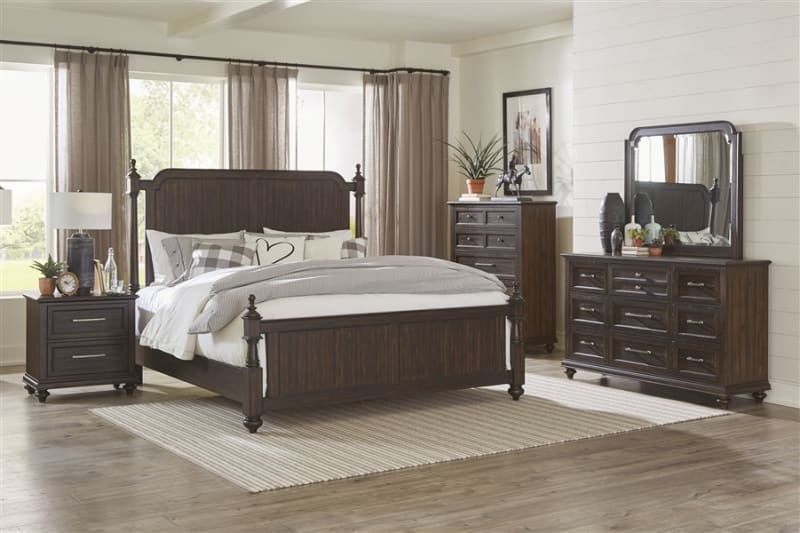 Cardano 6 Piece Queen Bedroom Set in Driftwood Charcoal Finish by Home Elegance - HEL-1689P